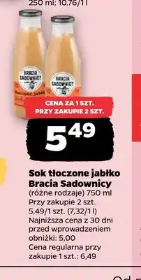 Netto Sok tłoczone jabłko Bracia Sadownicy oferta