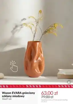 Homla Wazon Evara gnieciony szklany miodowy 16x27 cm oferta