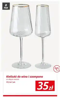 KiK Kieliszki do wina ze złotym rantem 2-pak oferta