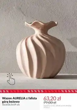 Homla Wazon Aurelia z falistą górą beżowy 16,5x16,5x19 cm oferta
