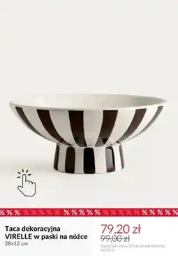 Homla Taca dekoracyjna Virelle w paski na nóżce 28x12 cm oferta