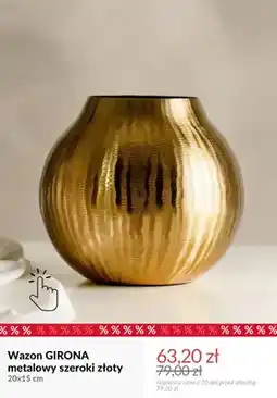 Homla Wazon Girona metalowy szeroki złoty 20x15 cm oferta