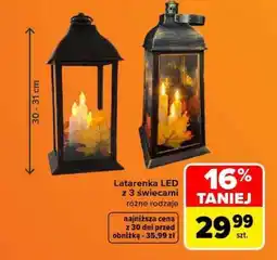 Carrefour Latarenka LED z 3 świecami oferta