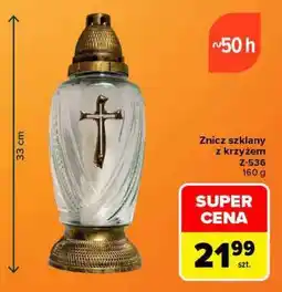 Carrefour Znicz szklany z krzyżem oferta