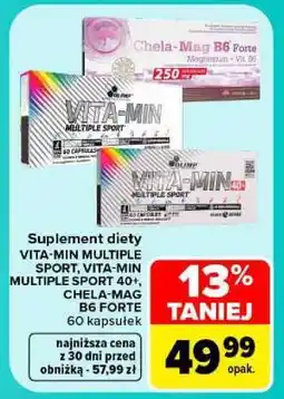 Carrefour VITA-MIN MULTIPLE SPORT, VITA-MIN MULTIPLE SPORT 40+, CHELA-MAG B6 FORTE oferta