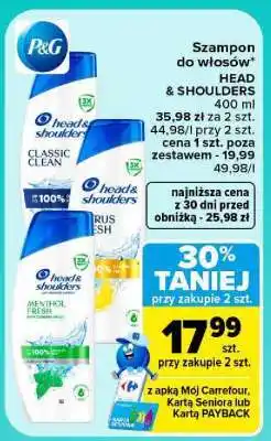 Carrefour Szampon do włosów Head & Shoulders 400 ml oferta