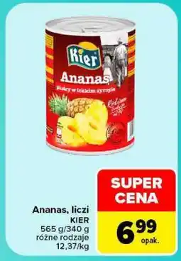 Carrefour Ananas, liczi oferta