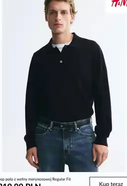 H&M H&M Top polo z wełny merynosowej Regular Fit oferta