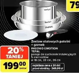 Carrefour Market Zestaw stalowych patelni + garnek INGENIO EMOTION TEFAL oferta