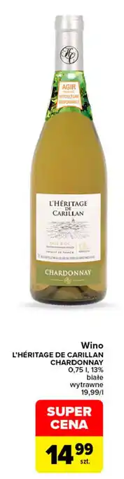 Wino L'Héritage de Carillan Chardonnay