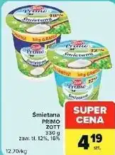 Carrefour Express Śmietana PRIMO ZOTT zaw. tł. 12%, 18% oferta