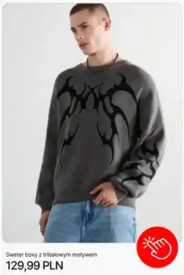 Sweter boxy z tribalowym motywem Cropp