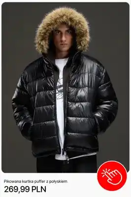 Pikowana kurtka puffer z połyskiem Cropp