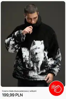 Cropp Czarno-biała bluza polarowa z wilkami Cropp oferta