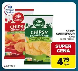 Globi Chipsy ziemniaczane karbowane o smaku zielonej cebulki Carrefour oferta