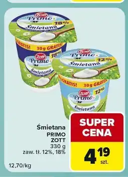Carrefour Express Śmietana Primo Zott 12% oferta