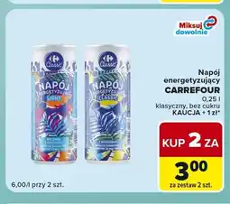 Carrefour Express Napój energetyzujący Carrefour bez cukru oferta