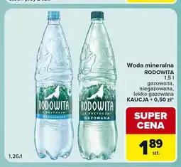 Carrefour Express Woda mineralna gazowana Rodowita lekko oferta