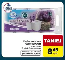 Globi Papier toaletowy Carrefour lawendowy 3-warstwowy 8-pak oferta