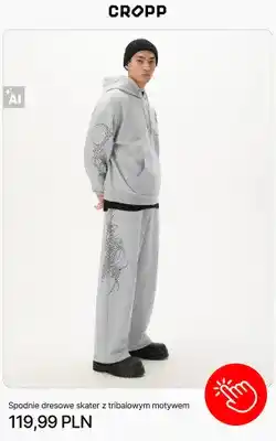 Cropp Spodnie dresowe skater z tribalowym motywem Cropp oferta