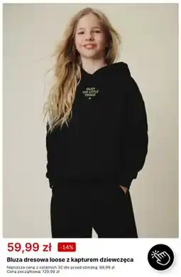 4F Bluza dresowa loose z kapturem dziewczęca 4F oferta