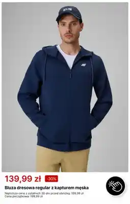 4F Bluza dresowa regular z kapturem męska 4F oferta