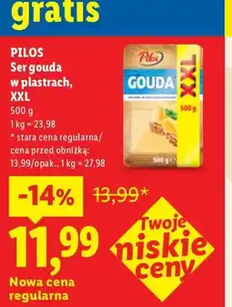 Lidl Ser gouda w plastrach Pilos XXL oferta