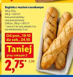 Lidl Bagietka z masłem czosnkowym Piekarnia Lidla oferta