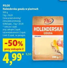 Lidl Holenderska gouda w plastrach Pilos oferta