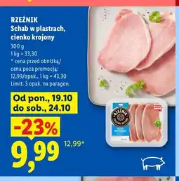 Lidl Schab w plastrach cienko krojony Rzeźnik oferta