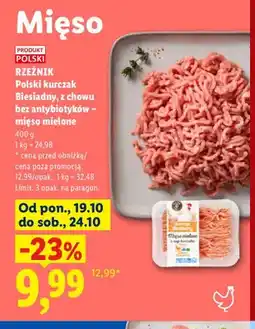 Lidl Polski kurczak Biesiadny z chowu bez antybiotyków - mięso mielone Rzeźnik oferta