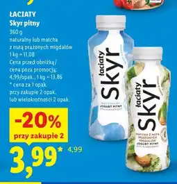 Lidl Skyr pitny matcha z nutą prażonych migdałów Łaciate oferta