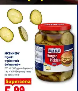 Lidl Ogórki w plastrach do burgerów Mcennedy oferta
