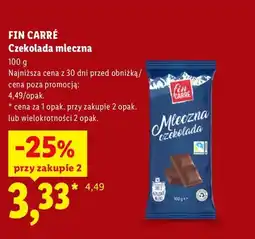 Lidl Czekolada mleczna Fin Carré oferta