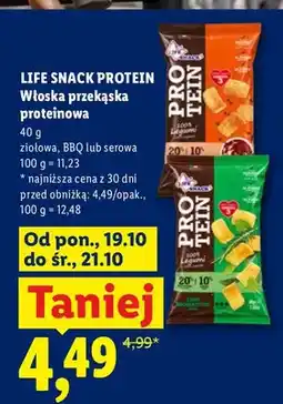 Lidl Włoska przekąska proteinowa BBQ Life Snack Protein oferta