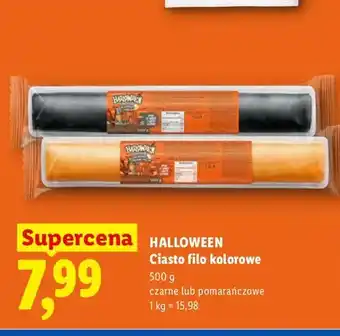 Lidl Ciasto filo kolorowe pomarańczowe Halloween oferta