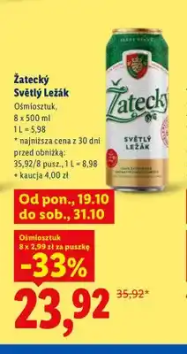 Lidl Piwo Žatecký Světlý Ležák 8-pak oferta