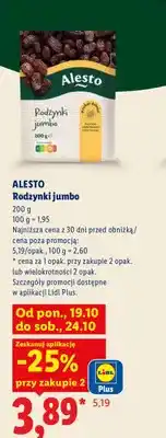 Lidl Rodzynki jumbo Alesto oferta