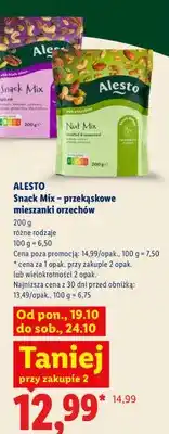 Lidl Przekąskowa mieszanka orzechów Snack Mix spiced Alesto oferta