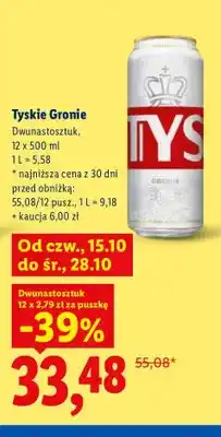 Lidl Piwo Tyskie Gronie 12-pak oferta