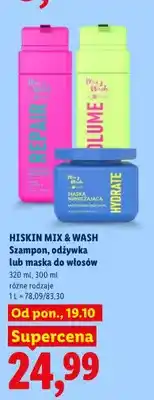 Lidl Szampon, odżywka lub maska do włosów HiSkin Mix & Wash oferta