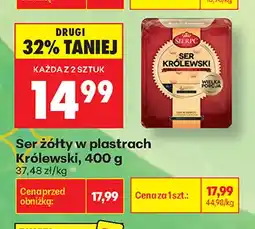 Biedronka Ser żółty w plastrach Królewski Sierpc oferta