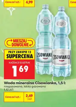 Biedronka Woda mineralna gazowana Cisowianka lekko oferta
