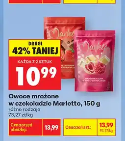 Biedronka Owoce mrożone w czekoladzie Marletto maliny w białej oferta