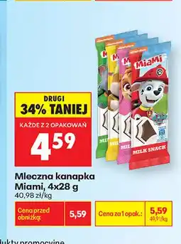 Biedronka Mleczna kanapka Miami 4-pak oferta