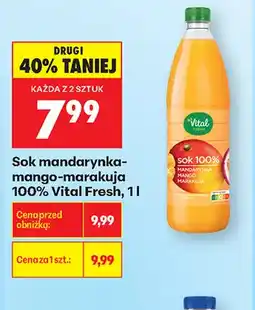 Biedronka Sok mandarynka-mango-marakuja Vital Fresh 100% oferta
