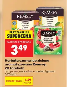 Biedronka Herbata zielona aromatyzowana malina i granat Remsey oferta