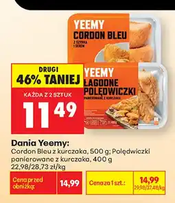 Biedronka Dania Yeemy Cordon Bleu z kurczaka oferta