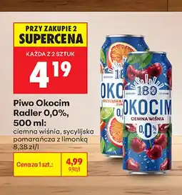 Biedronka Piwo bezalkoholowe Okocim Radler sycylijska pomarańcza z limonką oferta