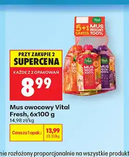 Biedronka Mus owocowy Vital Fresh 6-pak oferta